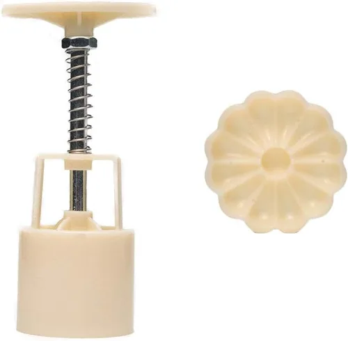 Vista 6 de Molde de prensa de galletas para pastel de luna a presión de mano con 6 patrones de modo para 1 juego – 1.76 oz de sello de galletas Mooncake Mold