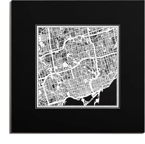 Vista 23 de O3 Design Studio San Diego, CA Paper Cut Map Matted Grey 20x20 in Paper Art