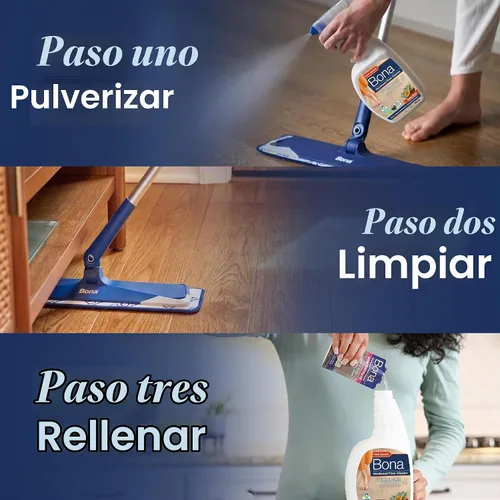 Vista 9 de Bona Spray Limpiador para Pisos de Madera Dura - 32 fl oz - Aroma a Madera de Cedro - Recargable - Solución de Limpieza Sin Residuos para Pisos