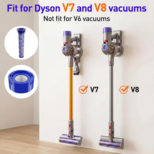 Vista 2 de Hechuang Kit de filtros para aspiradora Dyson V7, V8 Animal y Absoluta, 2 piezas de repuesto (DY-96566101) y 2 paquetes de post- filtro (DY-96747801)