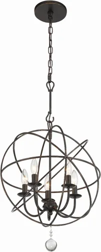 Vista 4 de Crystorama Solaris - Mini lámpara de araña de bronce inglés de 5 luces Bronce (English Bronze)