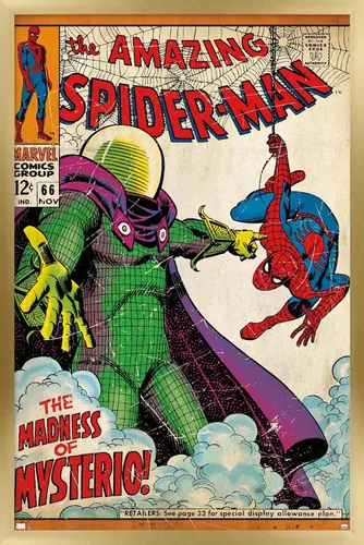 Vista 14 de Marvel Comics Spider-Man - Póster de pared Amazing Spider-Man #66, 22.4 pulgadas de largo x 14.7 pulgadas de ancho, versión enmarcada de madera