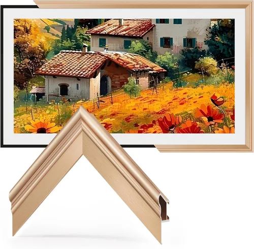 Vista 8 de Aleación de chip de color de muestra de oro cobrizo, marco de TV bisel de aleación Deco solo para televisores Samsung The Frame, compatible