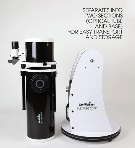 Vista 2 de Sky-Watcher Flextube 200 Dobsonian - Telescopio colapsible de gran apertura de 8 pulgadas, portátil, fácil de usar, perfecto para principiantes