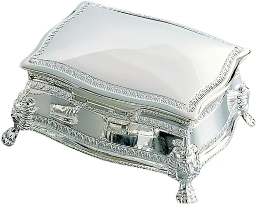 Vista 2 de Figaro Rectangular Joyería Caja, 6" bañado en níquel L