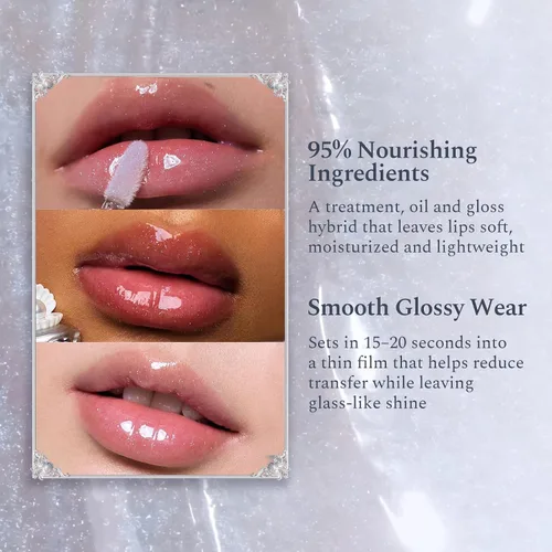 Vista 5 de Flower Knows Shell's Jewel - Esmalte de labios nutritivo, iridiscente Jalea lunar P06