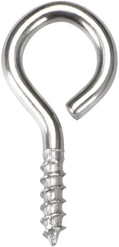 Vista 7 de uxcell Ganchos de ojo de tornillo pequeños de 0.59 pulgadas Tornillos autorroscantes Percha atornillada de acero al carbono Ganchos de anillo