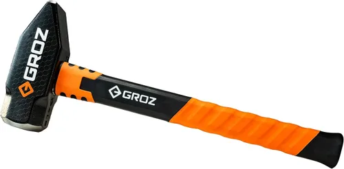 Vista 3 de Groz Martillo de cruz de herrero de 4 libras, mango de fibra de vidrio de 14 pulgadas, cabeza forjada 50-58 HRC endurecido por inducción