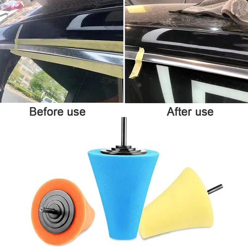 Vista 5 de Kit de pulidores y pulidores de automóvil para taladro, 14 piezas de rueda de pulido de taladro de bolas de espuma, bolas de esponja para ruedas