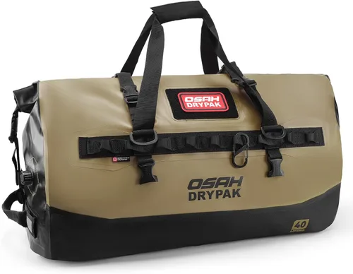 Vista 27 de Bolsa de lona impermeable 25L/40L/60L – Bolsa trasera de motocicleta resistente, bolsa seca enrollable para viajes, camping, canotaje, kayak