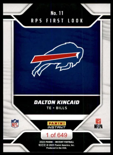 Vista 2 de Football NFL 2023 Panini Instant RPS First Look #11 Dalton Kincaid Bills
