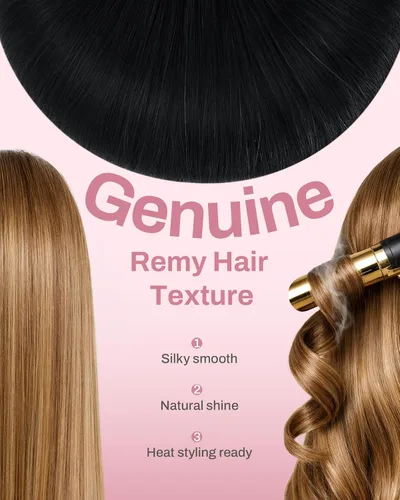Vista 6 de Moresoo Genius - Extensiones de cabello humano real con clip, color negro azabache, invisibles, sin costuras, de trama de piel sintética