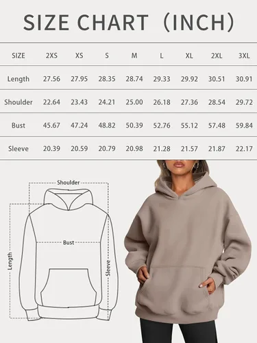 Vista 7 de Trendy Queen Sudaderas con capucha de gran tamaño para mujer, suéteres de manga larga, suéteres de otoño, ropa de invierno