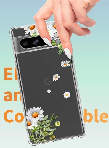 Vista 6 de Funda para Google Pixel 8 Pro, protección de lente para cámaras, suave a prueba de golpes, transparente, funda protectora de teléfono para mujeres