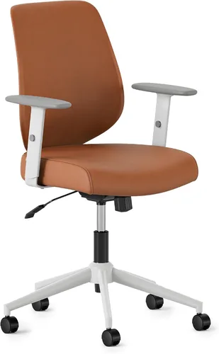Vista 11 de Branch Silla diaria - Silla de oficina de cuero vegano con giratorio, descanso lumbar y reposabrazos ajustables, asiento cómodo para mejorar la negro