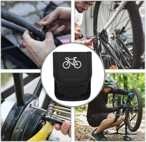 Vista 7 de Oumers Kit de reparación de mecánico de ciclismo multifunción con palanca de neumático de 3 piezas, 5 piezas de parches de neumáticos para raspador