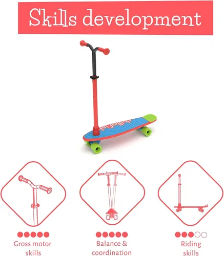 Vista 4 de Chillafish Skatieskootie - Patineta de entrenamiento personalizable y scooter de inclinación a dirección con manubrio de estabilidad desmontable, a
