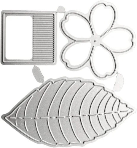 Vista 5 de Troqueles de metal 3D de arte de flores y hojas, troqueles de corte para hacer tarjetas, troqueles de relieve para álbumes de recortes, decoración