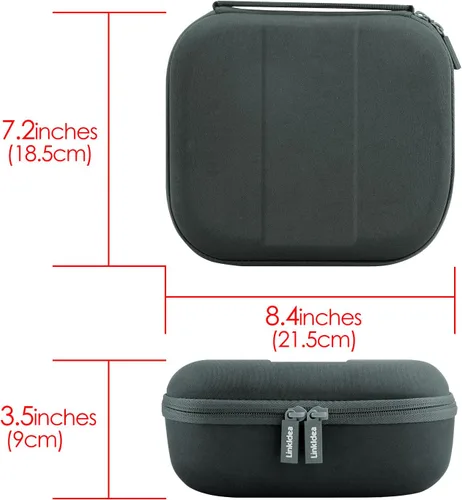 Vista 5 de Linkidea Funda de transporte para auriculares compatible con Audio-Technica ATH-M50X, ATH-GDL3 y más, bolsa protectora de viaje rígida con cable