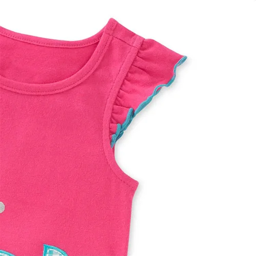Vista 2 de Conjunto de camiseta sin mangas y shorts para niñas, ropa para verano, set de 2 piezas, 2 a 7 años