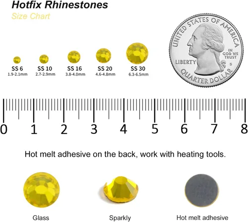 Vista 46 de 6000 PIEZAS Diamantes de Imitación Hotfix a Granel, Diamantes Naranja para Manualidades y Ropa, Diamantes de Imitación para Decoración DIY, SS10