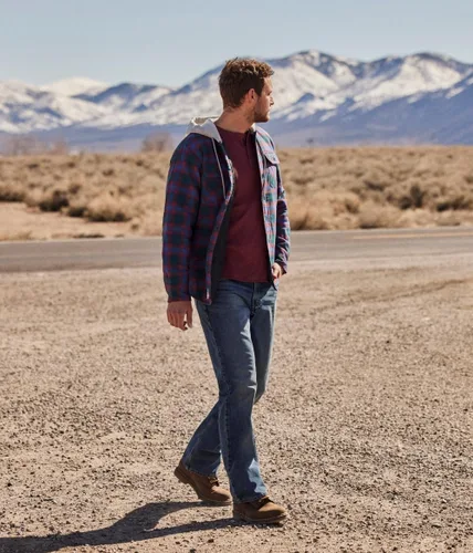 Vista 6 de Wrangler Authentics Henley Camisa de manga larga, tejido de punto gofre, para hombre