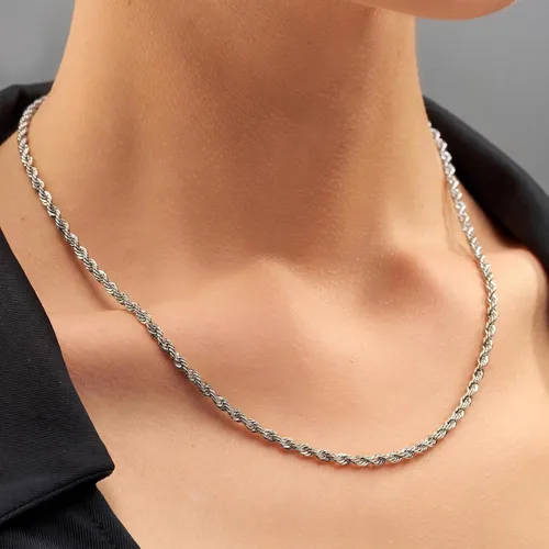 Vista 2 de LIFETIME JEWELRY Cadena de cuerda chapada en oro de 24 quilates de 0.118 pulgadas para hombres y mujeres, collar de cadena de oro de corte