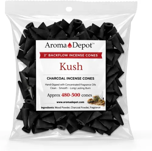 Vista 8 de Kush - Conos de incienso de carbón de reflujo de 2 pulgadas (aprox. 85-100)