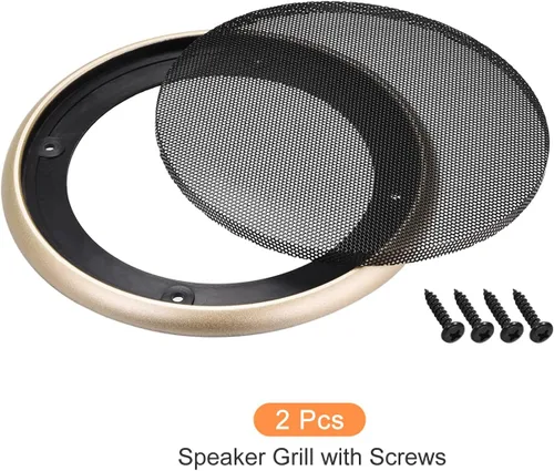 Vista 6 de Cubierta de rejilla de altavoz de malla negra protector de parrilla de subwoofer (con tornillos), [para bricolaje de audio doméstico] - Marco