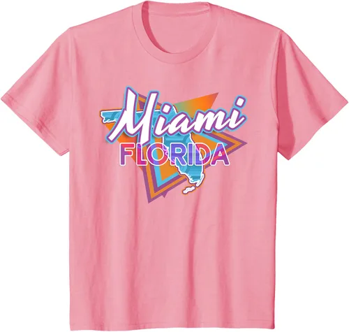 Vista 12 de Camiseta retro vintage de Miami Florida, Negro, S