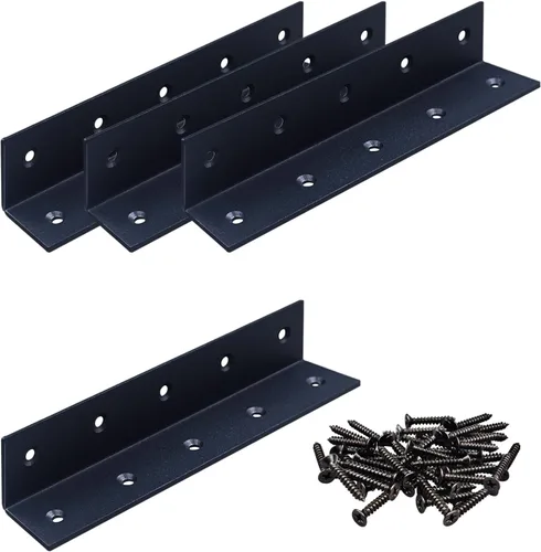 Vista 7 de 8 soportes de hierro de ángulo recto de 2.76 pulgadas de largo con tornillos, 2.76 x 1.57 x 1.57 pulgadas, soporte de esquina de 90 grados