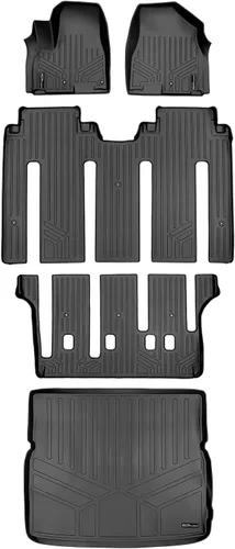 Vista 11 de SMARTLINER Juego de tapetes de piso de 2 filas para Kia Sedona 2015-2021