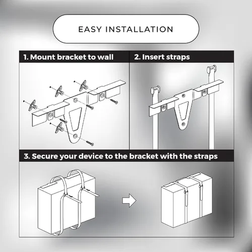 Vista 4 de HumanCentric Soporte universal de pared, soporte ajustable para cajas de cable, reproductores de DVD, enrutadores, módems y más, se adapta a