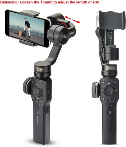 Vista 8 de Zhiyun Smooth 4 estabilizador de cardán para teléfono inteligente, iPhone, Android, teléfono celular, 3 ejes, cardán de mano para vlogging, YouTube