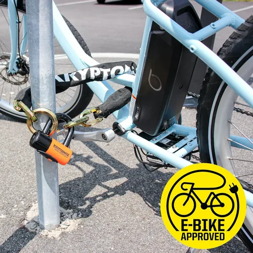 Vista 4 de Kryptonite New York 1275 Candado de Cadena con Anillo Cinch para Bicicleta, 2.5 Pies de Largo, Extra Resistente Anti-Robo Sold Secure Gold, Candado