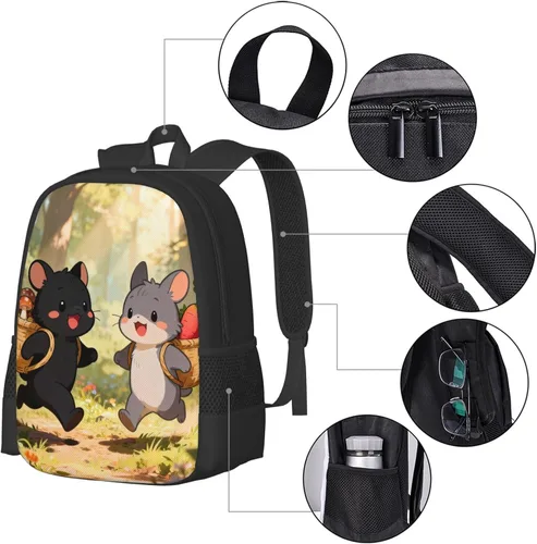 Vista 4 de Cute Mouse Notebook Backpack Fits 15 Inch Laptop Work Backpack Casual Daypack