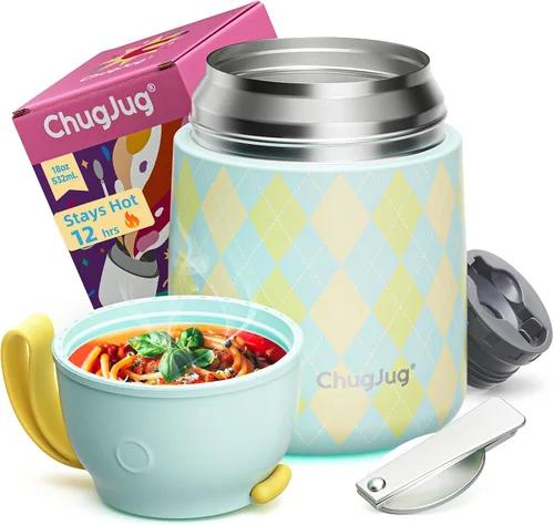 Vista 15 de Termo de sopa de 15 onzas para comida caliente para niños, tarro de comida aislado con cuchara, recipiente térmico para almuerzo, boca ancha vacío