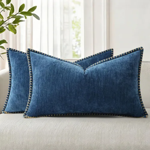 Vista 15 de decorUhome Juego de 2 fundas de almohada de felpilla suave y acogedora de otoño de 12 x 12 pulgadas, fundas decorativas modernas de terciopelo Aqua