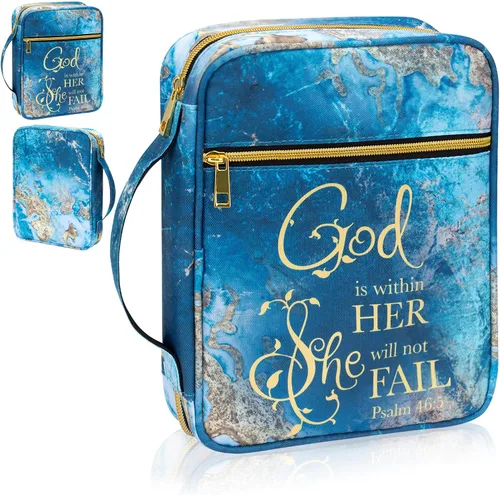 Vista 21 de GUEER Funda para Biblia para hombres, Portabiblia, Funda para Biblia Bolsa Organizadora de Transporte, con Cremallera y Bolsillos para Biblia