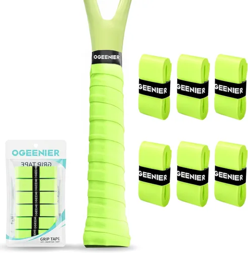 Vista 26 de OGEENIER Cinta de agarre para raqueta de tenis, paquete de 3, 6, 12 cintas de agarre de tenis, absorbente y antideslizante, cinta de agarre suave