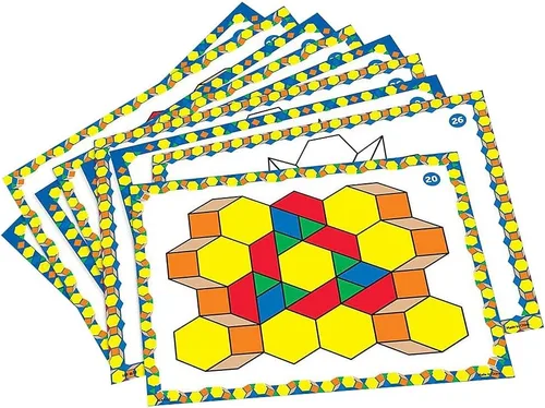 Vista 3 de Learning Resources Tarjetas de diseño de bloques de patrones, reconocimiento de color, juguete STEM, a partir de 4 años