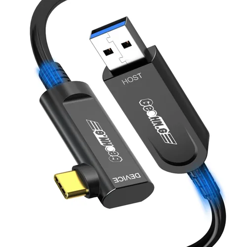 Vista 10 de Cable de extensión USB 3.2 de fibra óptica de 33 pies, 10Gbps USB A macho a Negro