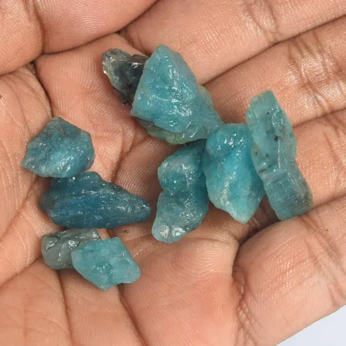 Vista 3 de Un aguamarina de alta calidad de 88.00 ct lote de 10 piezas de piedras curativas naturales, gemas de aguamarina azul cielo áspero natural