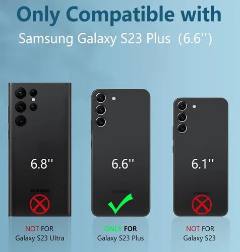 Vista 2 de FNTCASE Funda para Samsung Galaxy S23-Plus: Funda protectora resistente a prueba de golpes con funda de clip para cinturón y soporte Funda