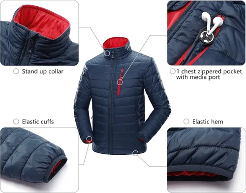 Vista 6 de 33,000ft Chaqueta acolchada para hombre, chaqueta de invierno ligera y plegable