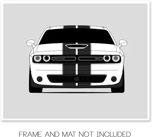 Vista 2 de Custom Car Posters Póster hecho a mano compatible con Dodge Challenger SRT 392 (2015-2018), decoración de pared, impresión metálica de 8 x 10