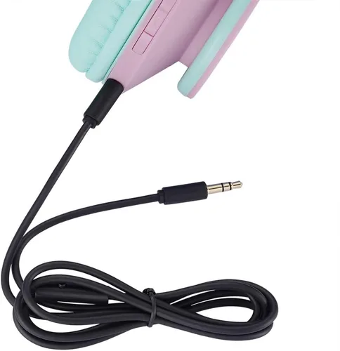 Vista 7 de PowerLocus - Auriculares sobre la oreja para niños, auriculares Bluetooth inalámbricos para niños, con micrófono, volumen limitado seguro de 85 dB