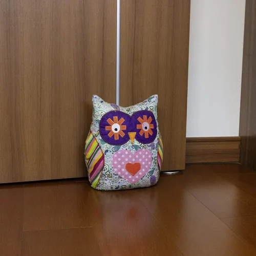 Vista 4 de Tope de puerta con peso de búho verde lindo para decoración del hogar y la oficina