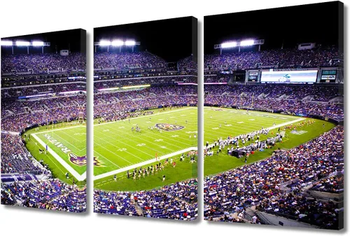 Vista 85 de TUMOVO MetLife Stadium - Decoración de pared de Nueva York, 3 piezas, lienzo, arte de pared para decoración del hogar, juegos de fútbol americano