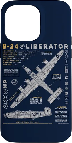 Vista 8 de iPhone 15 B-24 Liberator Consolidated Aircraft B24 Bomber Vintage Case